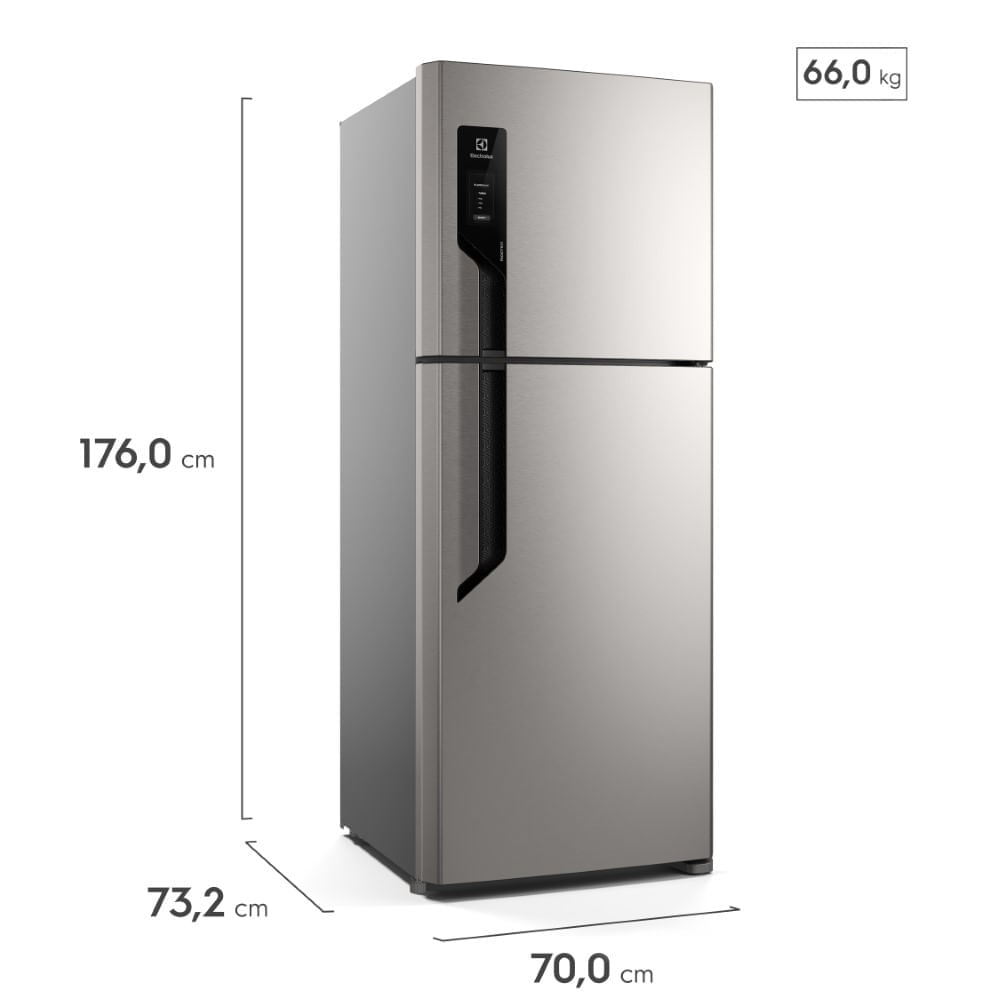 Geladeira Electrolux Frost Free 431L Efficient AutoSense Duplex Inox Look (TF70S) 220V