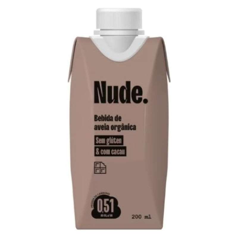 Leite Vegetal de Aveia Orgânico Sabor Cacau Nude 200ml