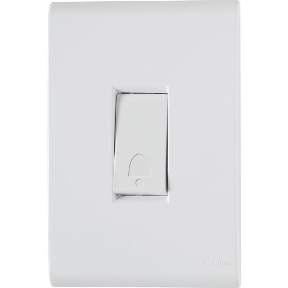 Conjunto 4x2 Com 1 Pulsador Campainha Tramontina Liz 10 A 250 V Branco