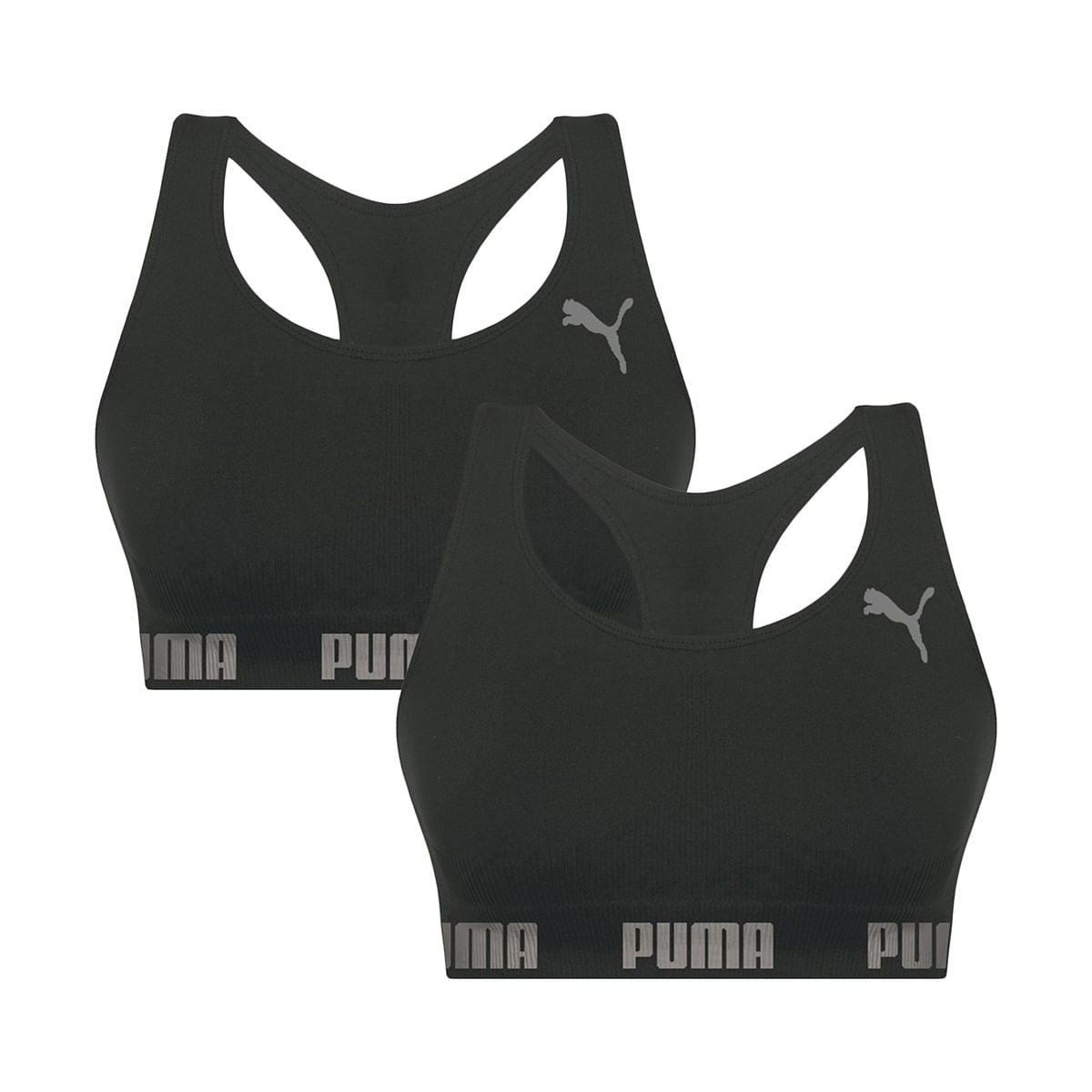 Kit 2 Tops Puma Nadador Sem Costura Feminino P / Preto