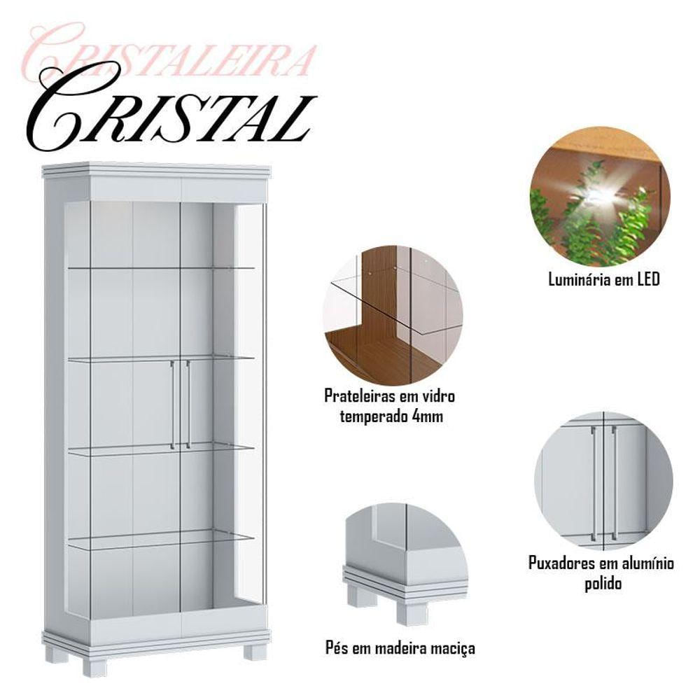 Cristaleira Cristal Branco Acetinado - Imcal