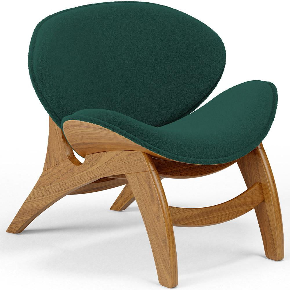 Poltrona Decorativa Orgânica Sala Living Kadosh L02 Bouclê Verde - Lyam Decor