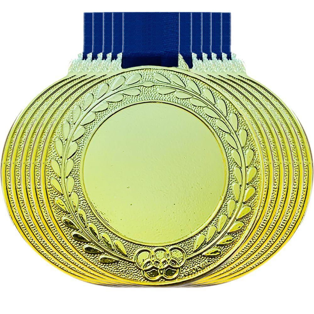 Lote Promocional 150 Medalhas 5,5cm Centro Liso Personaliz. ouro