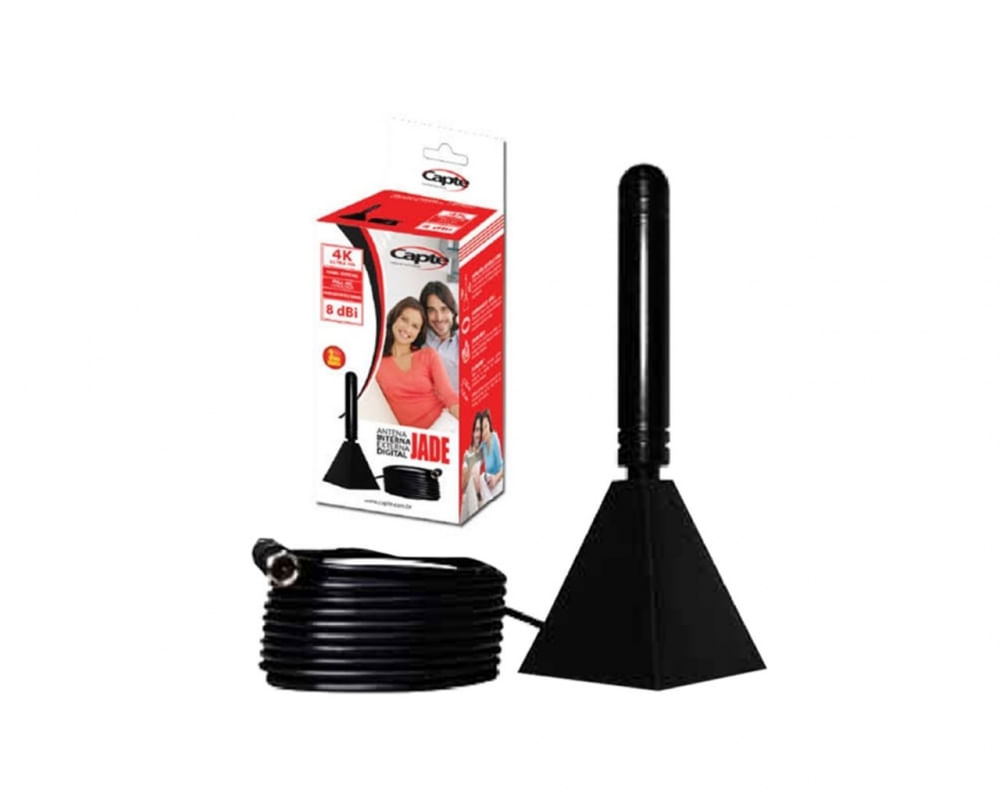 Antena Tv Digital Int/Ext Jade + Cabo 4M C/Ima