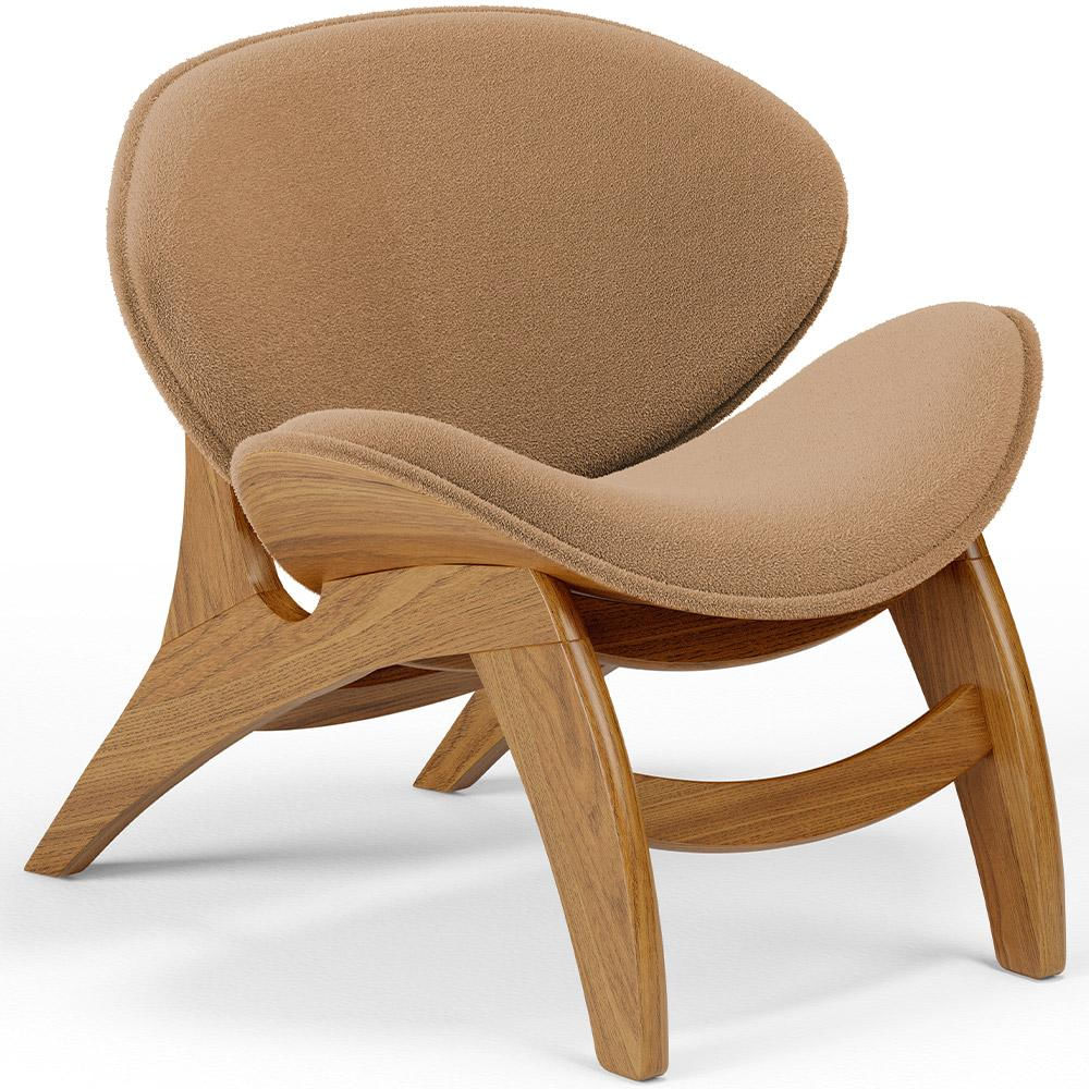Poltrona Decorativa Orgânica Sala Living Kadosh L02 Bouclê Mostarda - Lyam Decor