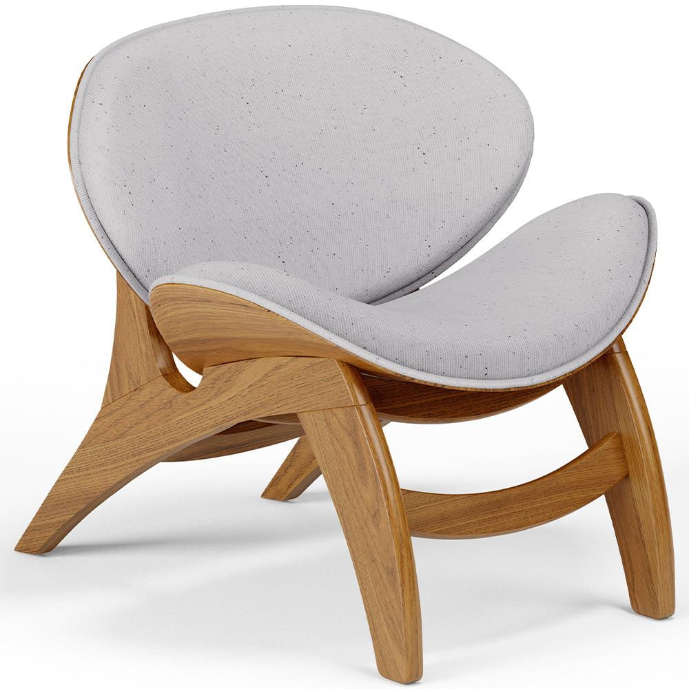 Poltrona Decorativa Orgânica Sala Living Kadosh L02 Linho Cinza - Lyam Decor
