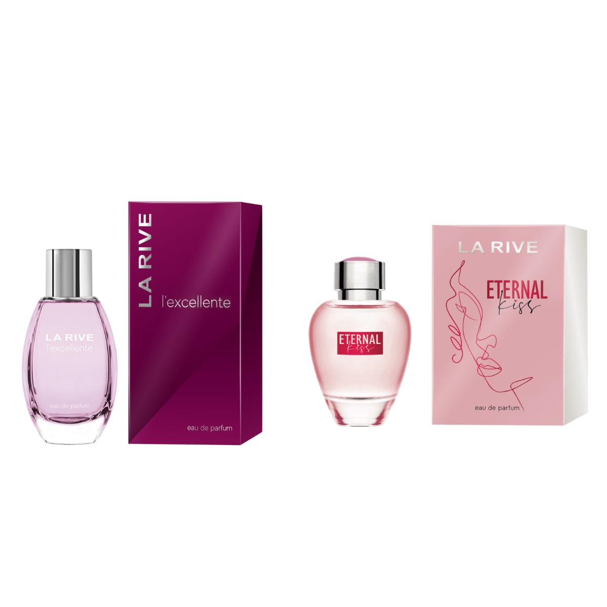 Kit 2 Perfumes La Rive L'excellente - Eternal Kiss Fem.100ml