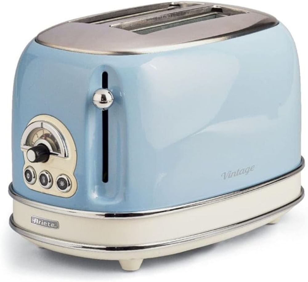 TORRADEIRA ELÉTRICA ARIETE VINTAGE AZUL 750W 220V 6 NÍVEIS DE TOSTAGEM 00C01551ARBR