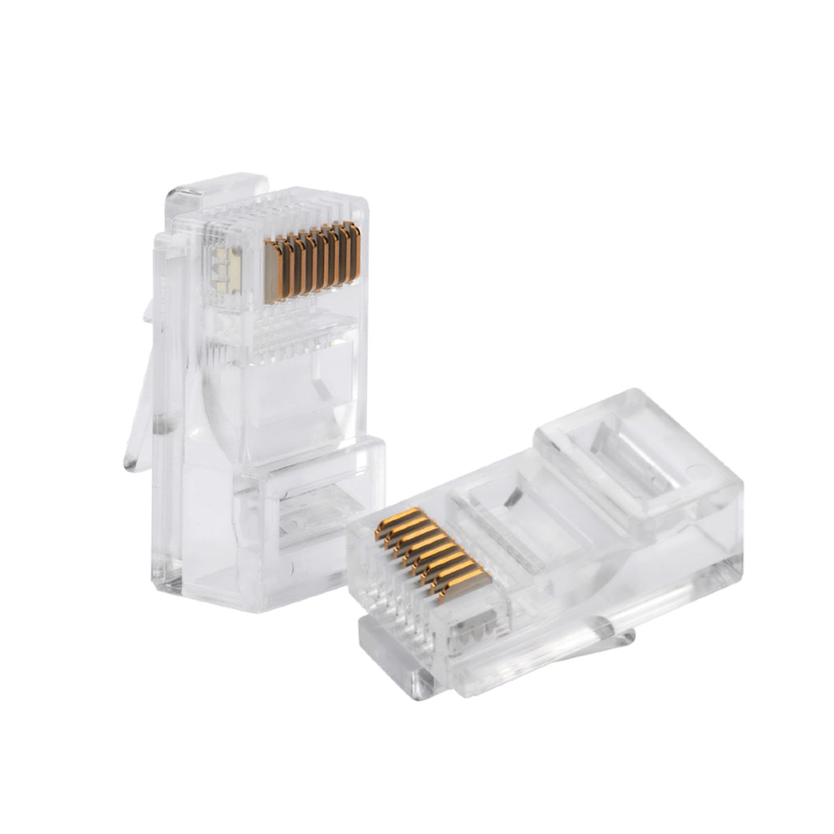 Kit Conector Rj45 Para Cabo De Rede Upt Cat5e Intelbras Conex 1000 Transparente 50 Peças