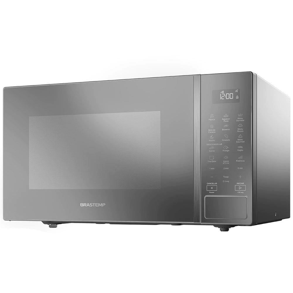 Micro-ondas Brastemp de Bancada 32L Cinza-Espelhado 110V BMS46ARANA