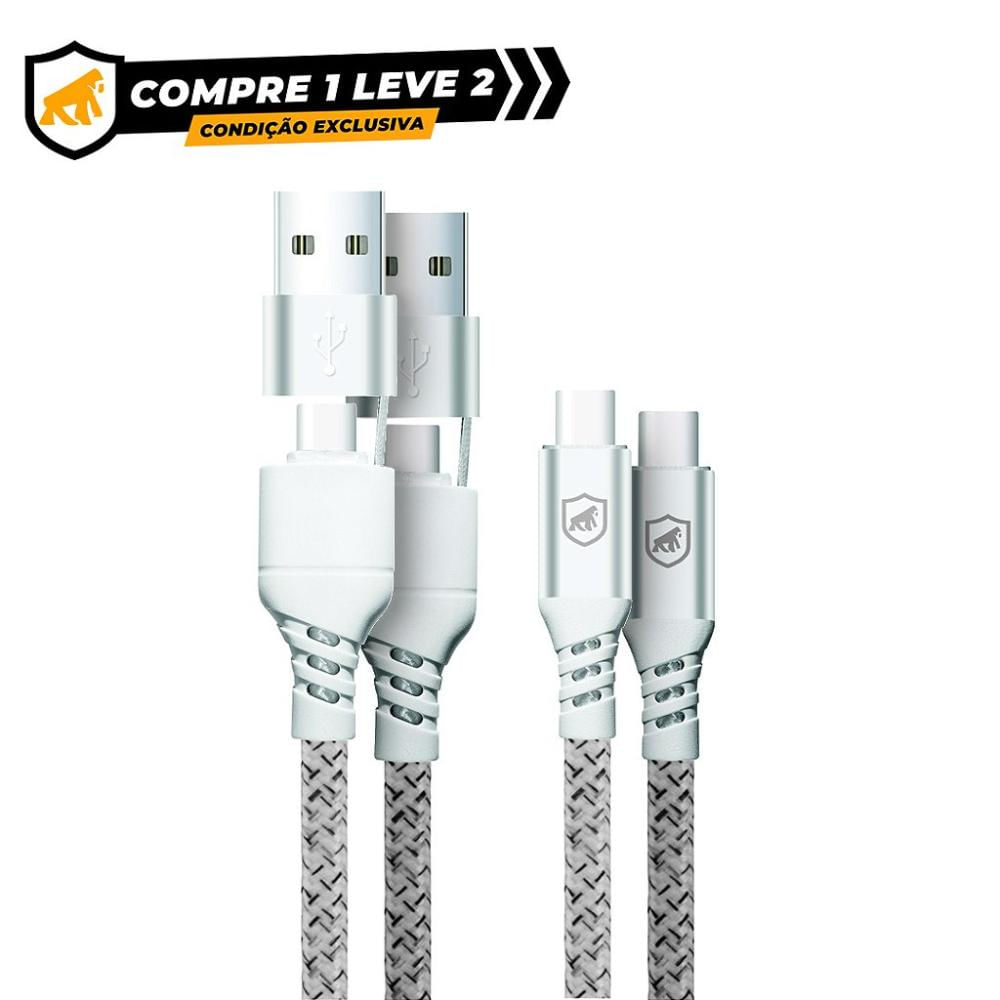 BLACK FRIDAY - Compre 1 Leve 2 - Cabo Thunder 65W 2 em 1 Tipo C / Tipo C / USB-A - 1,8M - Gshield