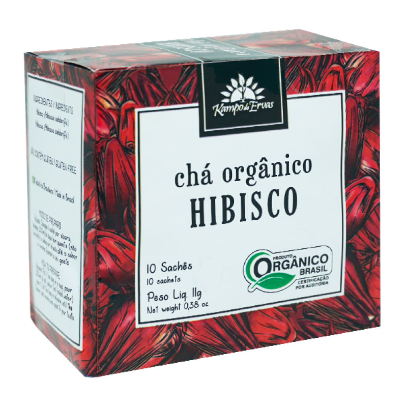 Chá de Hibiscus Orgânico Kampo de Ervas 10 sachês