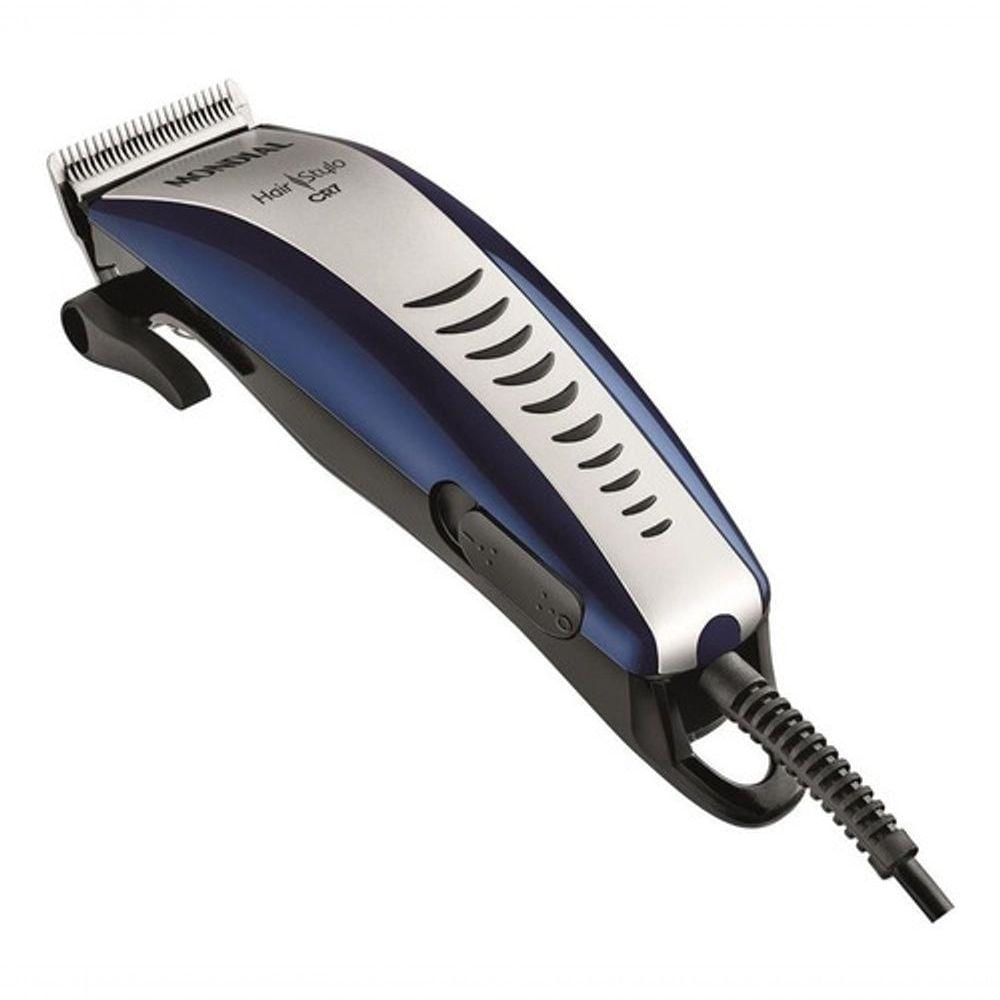 Cortar De Cabelo Mondial CR07 4 Níveis De Altura Azul Prata 110V