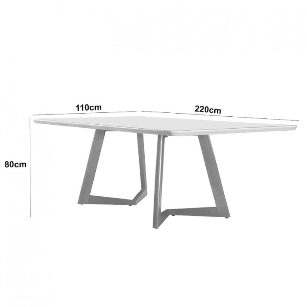 Mesa Para Sala De Jantar Munique Moderna Mobília Cinamomo Imbuia/off White