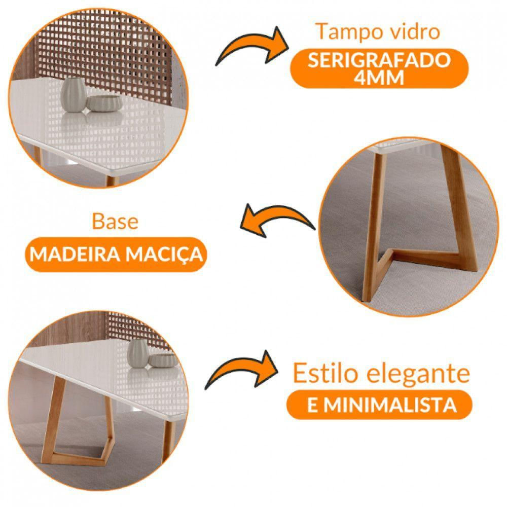 Mesa Para Sala De Jantar Munique Moderna Mobília Cinamomo Imbuia/off White