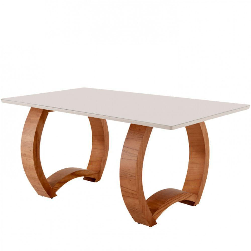 Mesa Para Sala De Jantar Bali 180cm Moderna Mobília Cinamomo Imbuia-off White