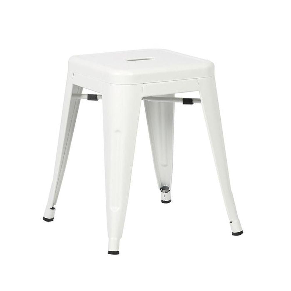 Kit 2 Banquetas Baixas Iron Tolix 45 Cm Branco Branco