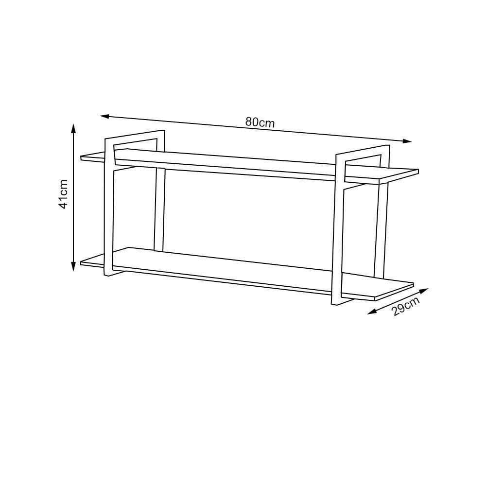 Nicho Industrial Paris Preto E Tampo Imbuia 80 Cm Preto