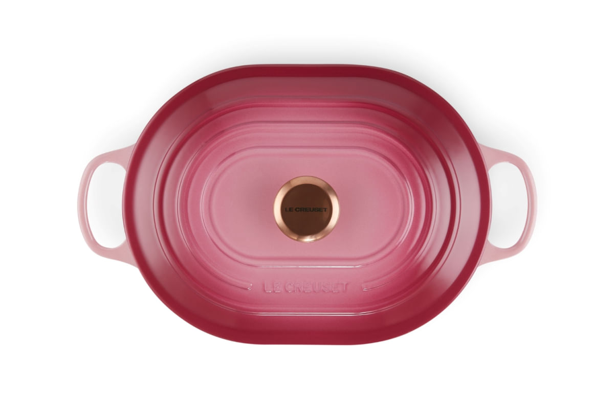 PANELA LE CREUSET OBLONG SIGNATURE EM FERRO FUNDIDO 31CM - Rosa Berry