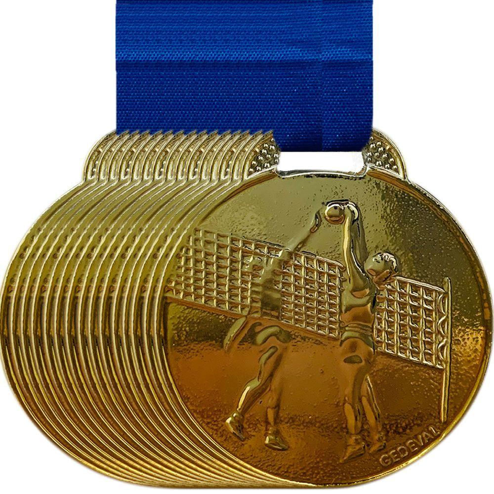 Lote Promocional C- 100 Medalhas Esporte Vôleiball 35mm ouro