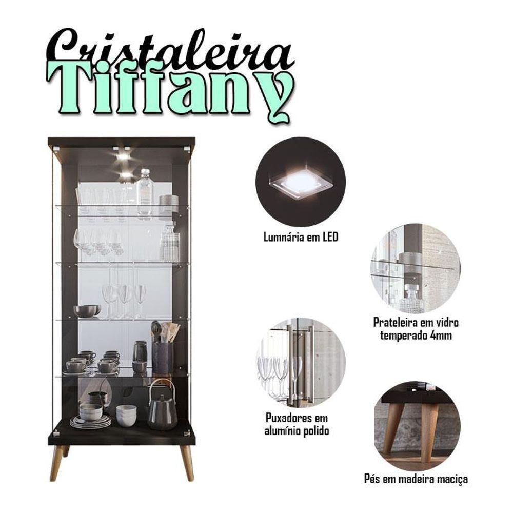 Cristaleira Tifanny Preto Acetinado - Imcal