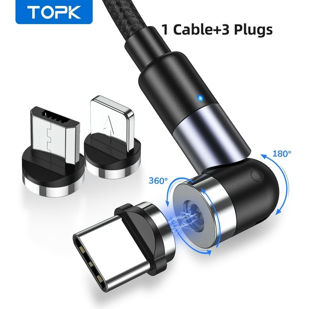 Cabo Pra Carregar Micro USB Tipo C TOPK AM59