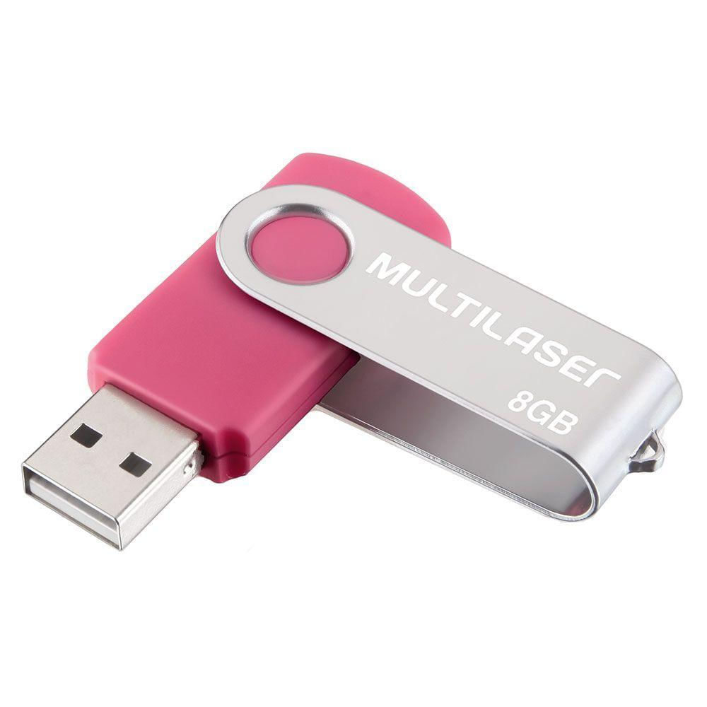 Pen Drive Multilaser Pd687 Twist2 08 Gb Usb 2.0 Rosa