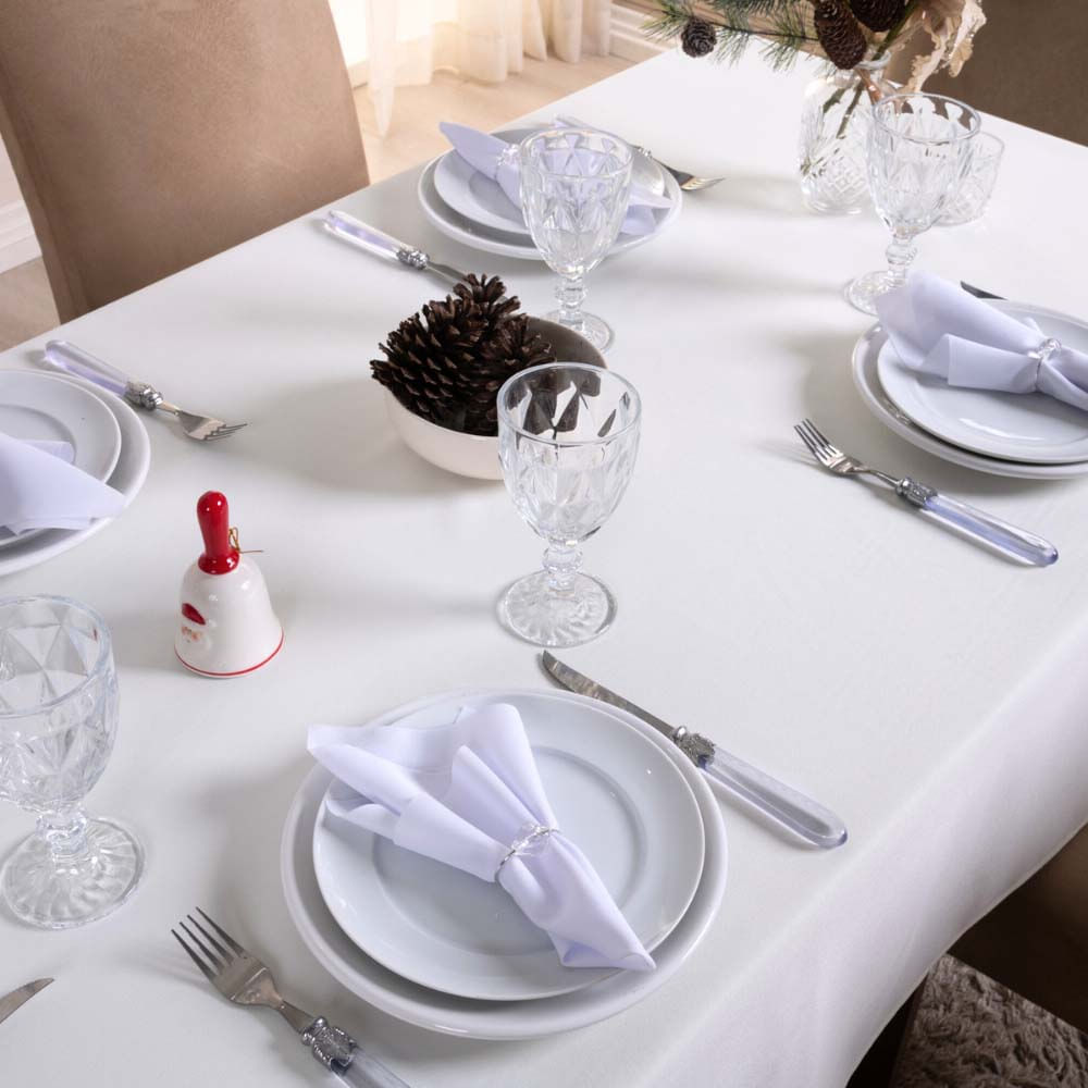 Toalha de Mesa Basic Lisa Oxford Decoração 2,50m x 1,40m para 8 Lugares - Palha