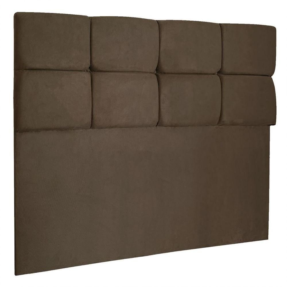 Cabeceira Casal 1,40m Nina Suede Marrom - Pallazio