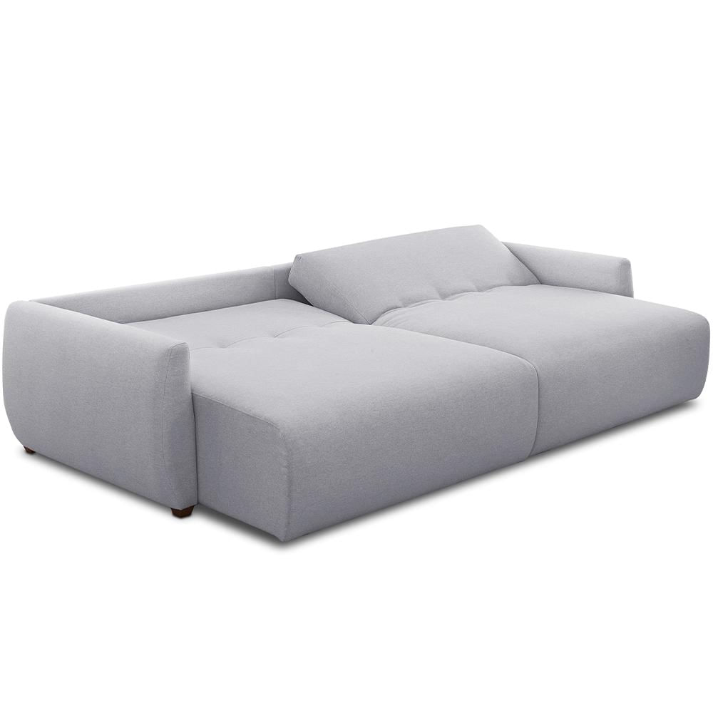 Sofá Cama Retrátil 3 Lugares Para Sala de Estar 190cm Sky T03 Linho Cinza - Lyam Decor