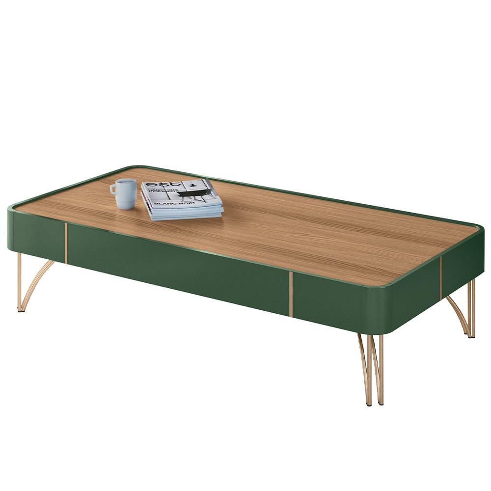 Mesa de Centro Decorativa Sala de Estar Harmony B01 Verde Pistache Freijó - Lyam Decor