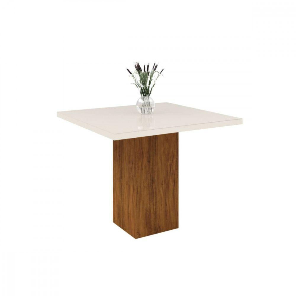 Mesa Centro Londres 90Cm X 90Cm Imbuia BlonOff White Viero