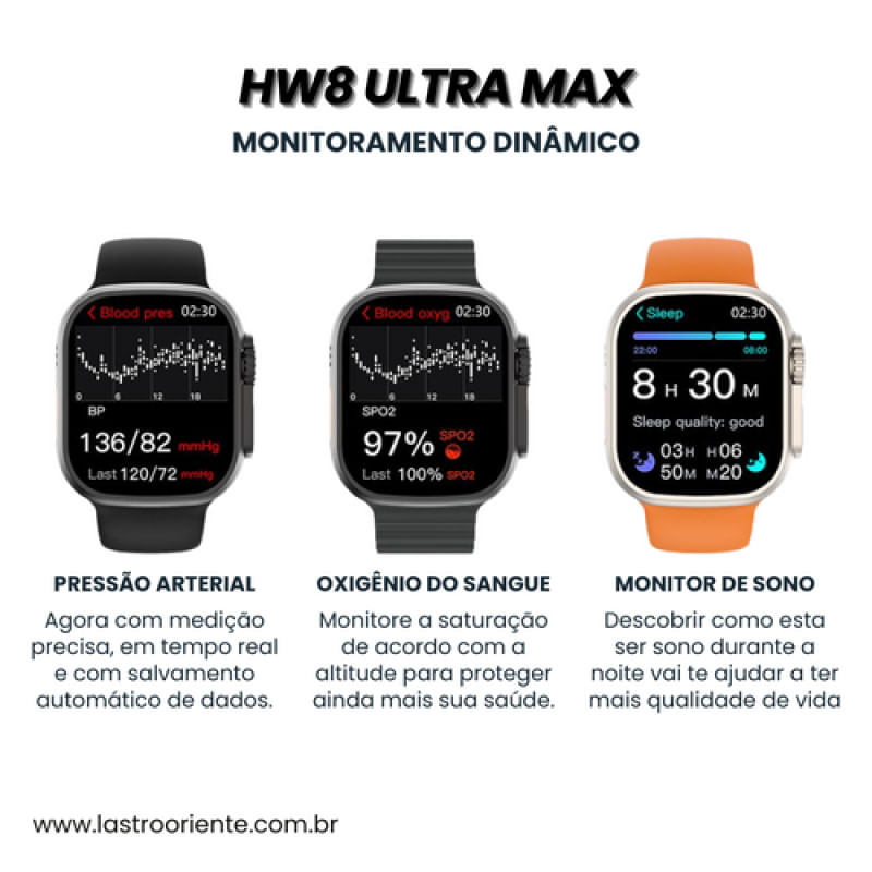 Microwear Smartwatch HW8 Ultra Série 8 Laranja