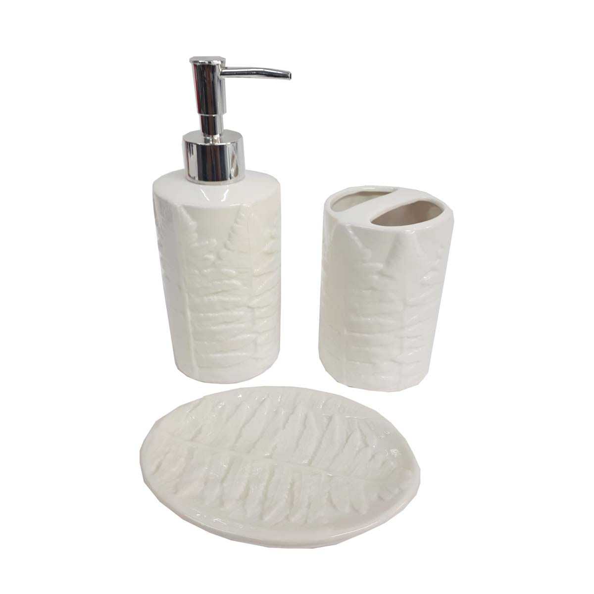 Kit Banheiro Branco com 3 Peças em Cerâmica Wincy Ref.01049