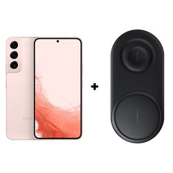 Galaxy S22 5G (128GB) - Rosé  + Carregador Rápido Sem Fio Duplo