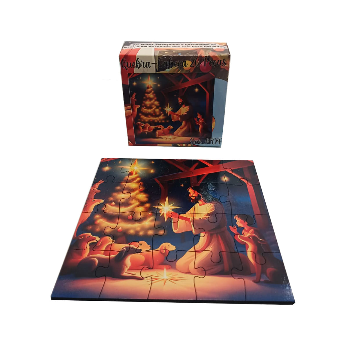 Quebra-cabeça MDF 20 peças O Natal de Jesus