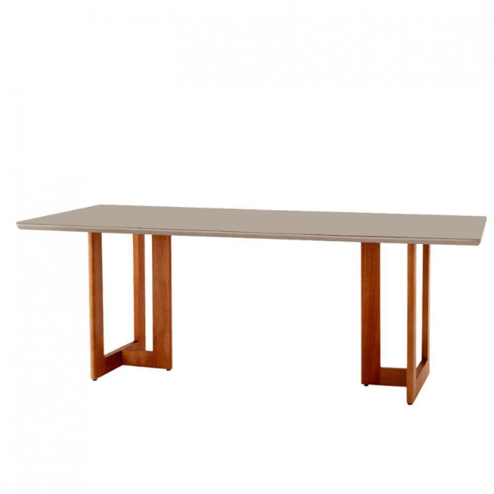 Mesa Para Sala De Jantar Patros 180cm Moderna Mobília Cinamomo Imbuia/champanhe