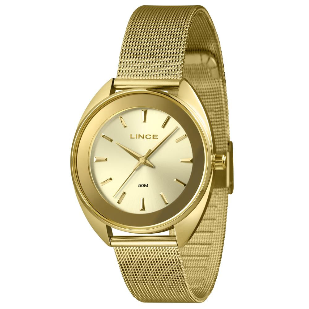 Relógio Lince Feminino Ref: Lrgj175l38 C1kx Casual Mesh Dourado