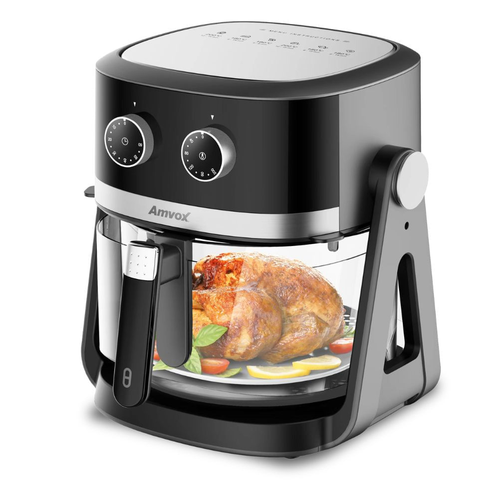 Air Fryer 5L Amvox ARF 1150  1500W 2 em 1 Preto/Prata 110v 110V