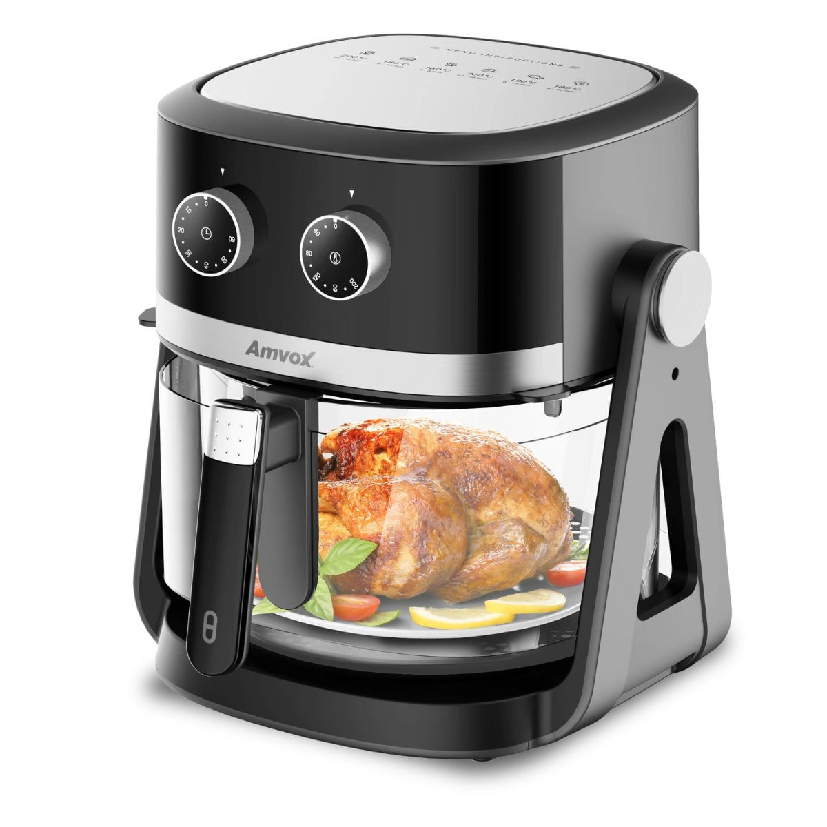 Air Fryer 5L Amvox ARF 1150  1500W 2 em 1 Preto/Prata 220v 220V