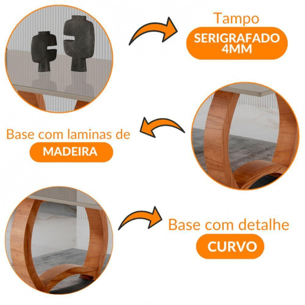 Mesa Para Sala De Jantar Bali 180cm Moderna Mobília Cinamomo Imbuia-champanhe