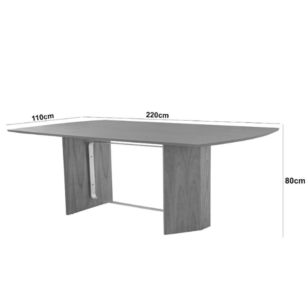 Mesa Para Sala De Jantar Pillar Modernas Mobília Cinamomo Imbuia-metal Champanhe