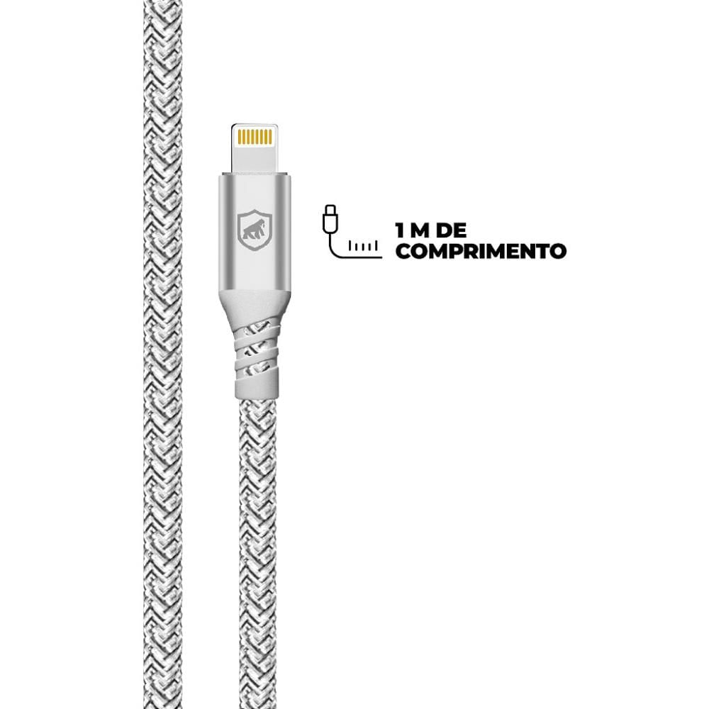 Cabo Thunder - Branco - Lightning / Tipo C / USB - 1M