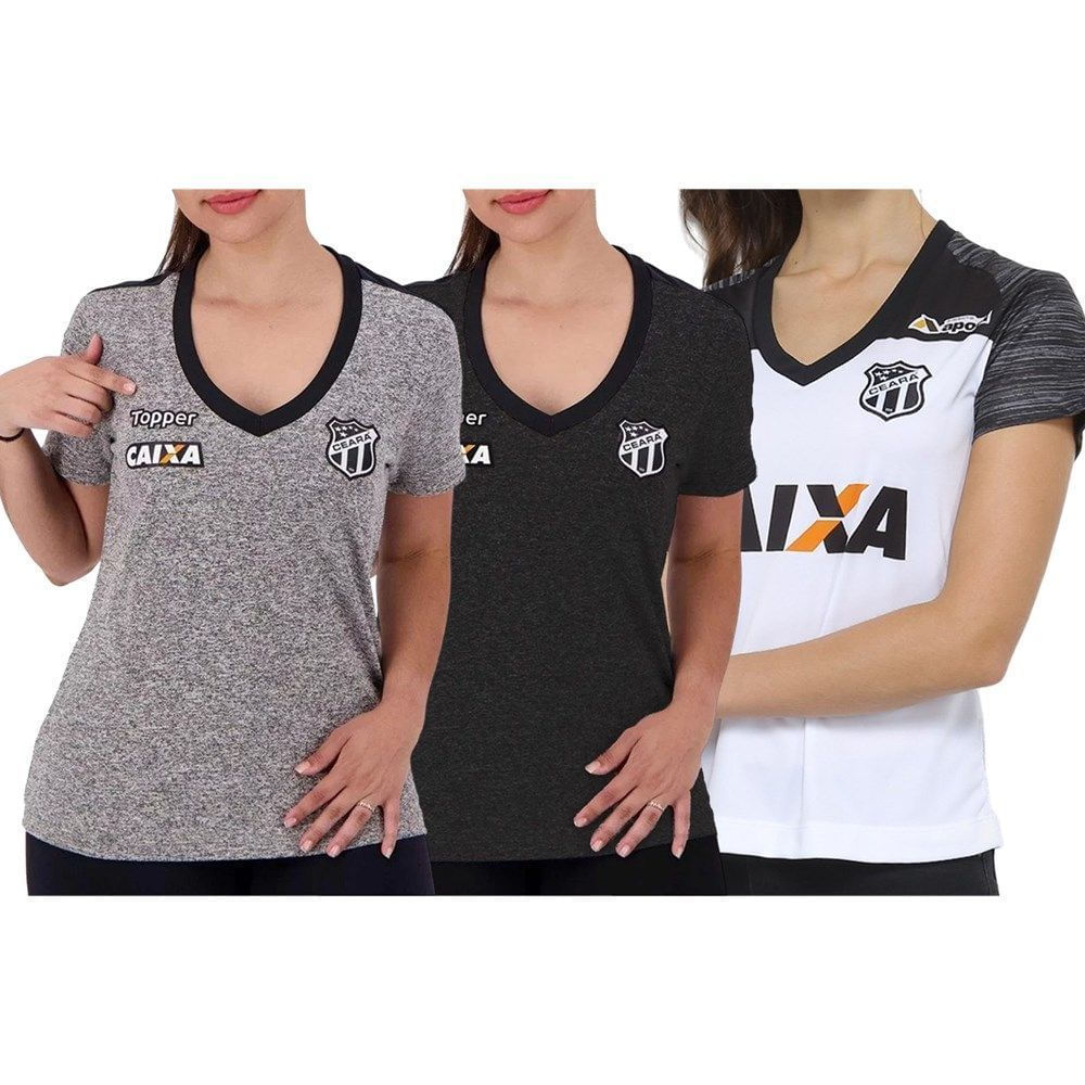 Kit 3 Camisas Topper Ceará 2018 Feminina