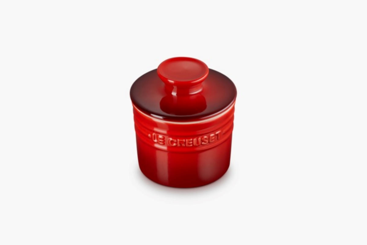 KIT LE CREUSET POTE PARA GELEIA E POTE PARA MANTEIGA EM CERÂMICA VERMELHO