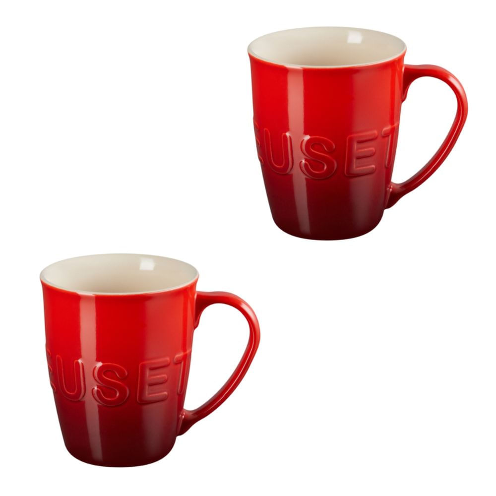 KIT LE CREUSET 2 CANECAS BOZEMAN EM CERÂMICA 580ML VERMELHO