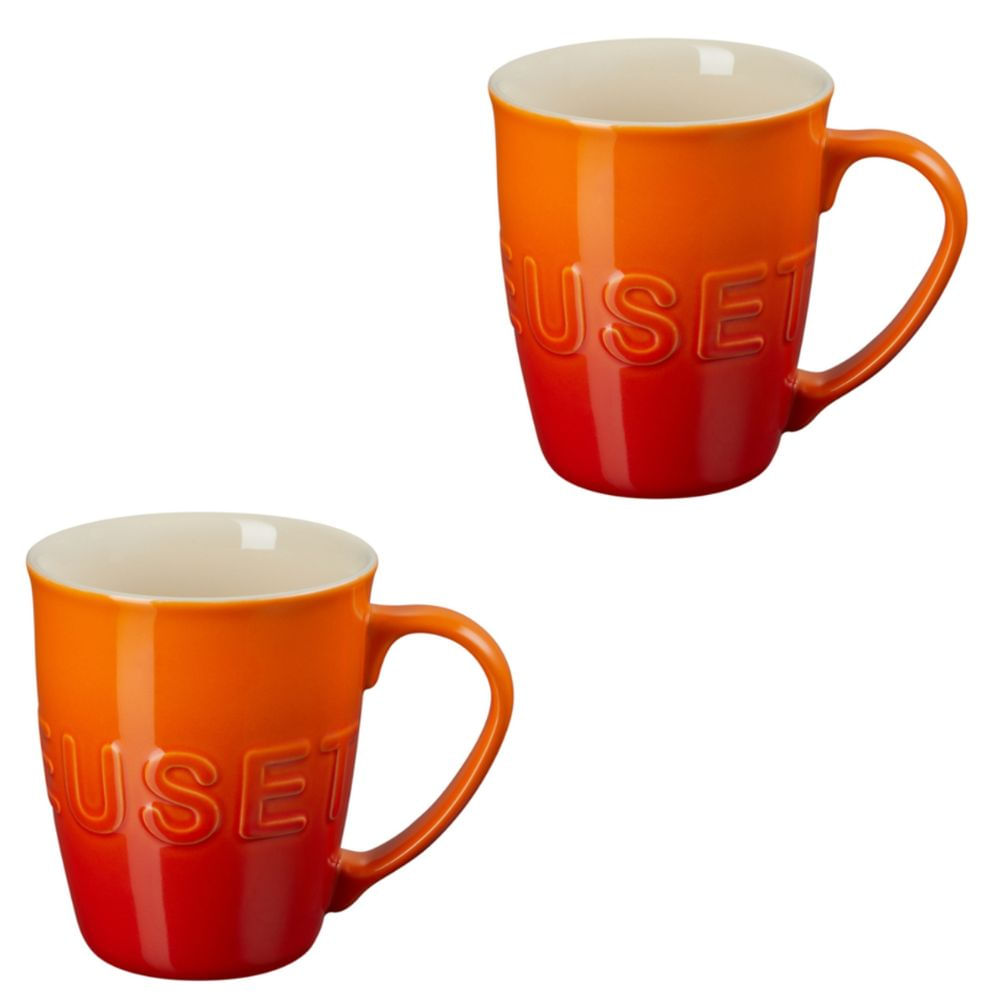 KIT LE CREUSET 2 CANECAS BOZEMAN EM CERÂMICA 580ML LARANJA