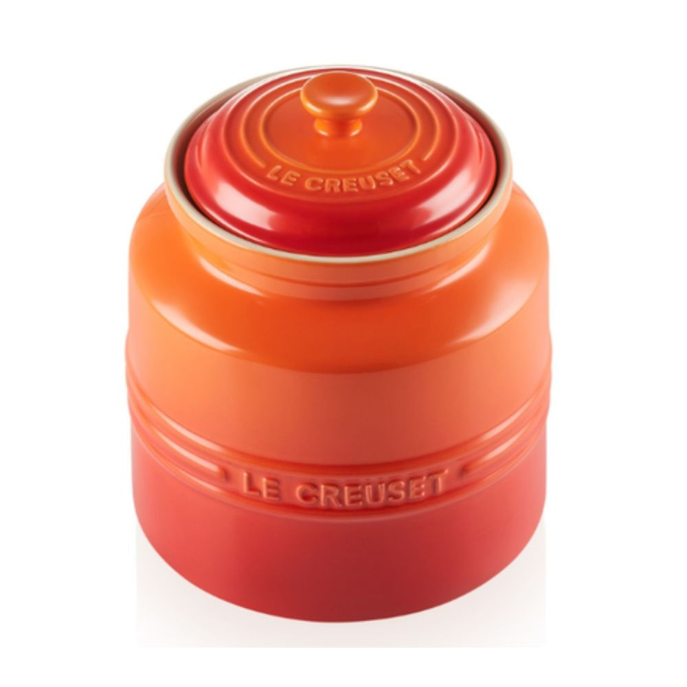 KIT LE CREUSET PRENSA FRANCESA E POTE DE BISCOITO 2,4L EM CERÂMICA LARANJA