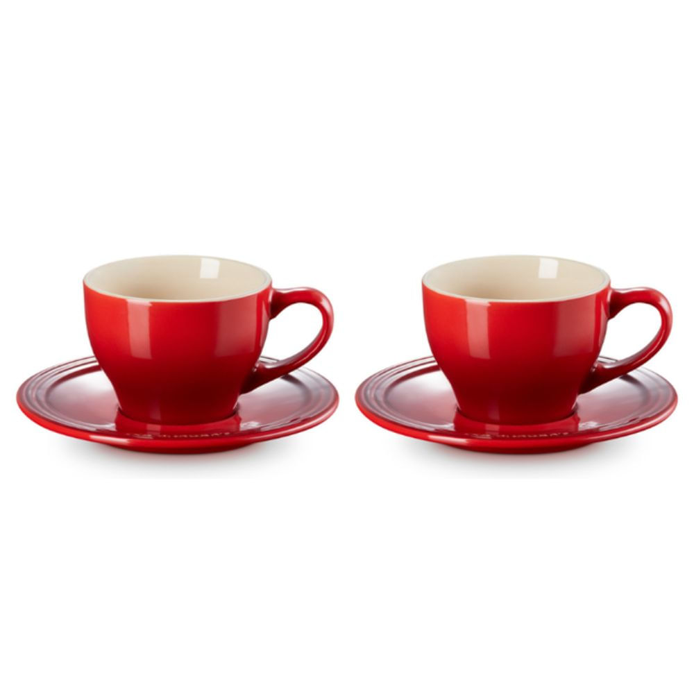 CONJUNTO LE CREUSET 2 XÍCARAS 200ML ESPRESSO C/ PIRES EM CERÂMICA VERMELHO 79019200600000