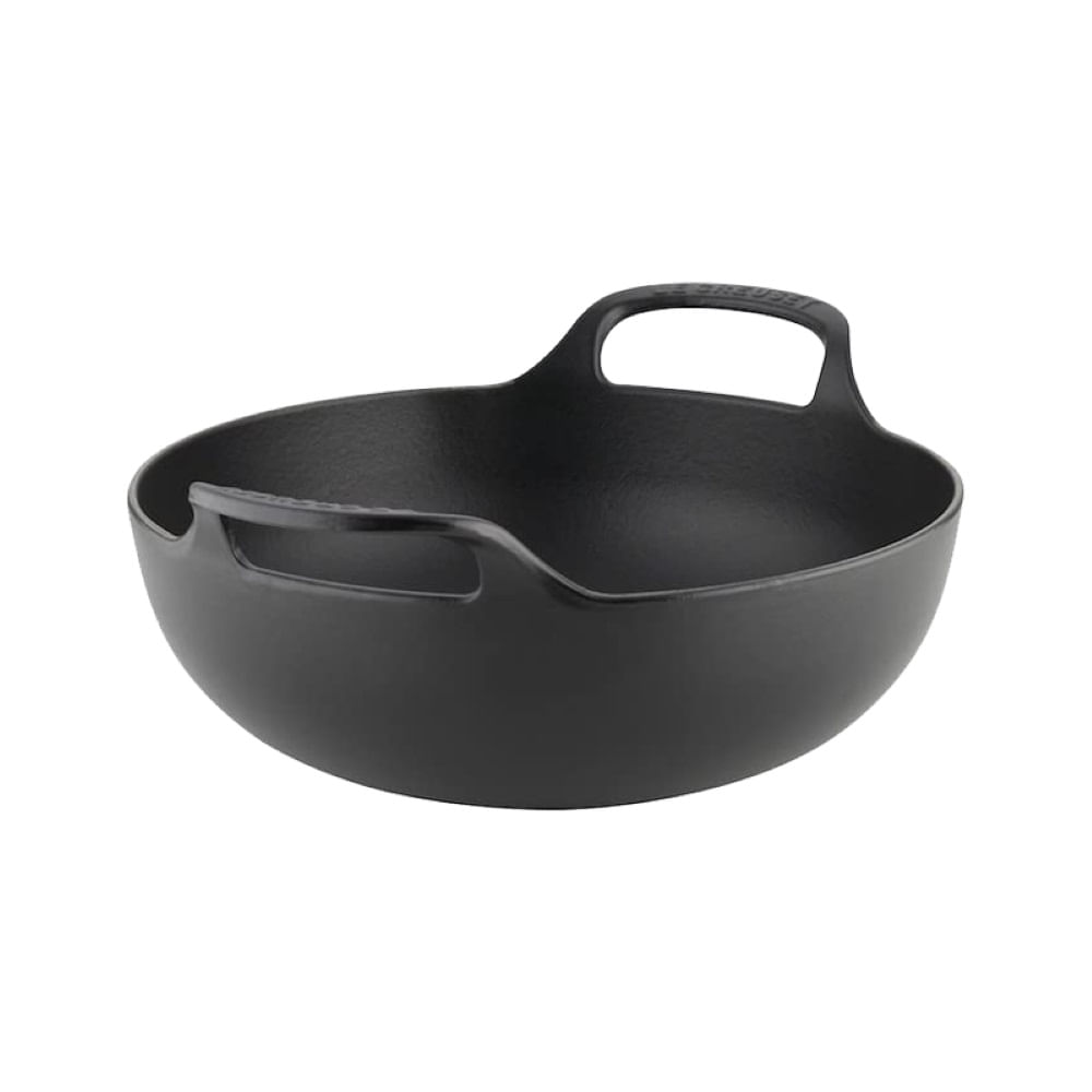 ASSADEIRA LE CREUSET BALTI EM FERRO FUNDIDO 24CM  BLACK MATTE 20142240000460